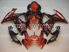 Suzuki GSXR600 GSXR750 2006-2007 Injection ABS Fairing - Flame - Black Orange - MFS2335 - Fairings Kit