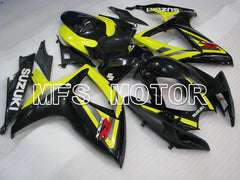 Suzuki GSXR600 GSXR750 2006-2007 Injection ABS Fairing - Factory Style - Black Yellow - MFS2353 - Fairings Kit