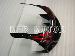 Suzuki GSXR600 1997-2000 ABS Fairing - Flame - Black Red - MFS2563 - Fairings Kit