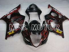 Suzuki GSXR1000 2003-2004 Injection ABS Fairing - Flame - Black Red - MFS2576 - Fairings Kit