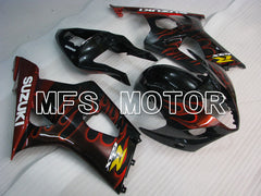 Suzuki GSXR1000 2003-2004 Injection ABS Fairing - Flame - Black Red - MFS2576 - Fairings Kit