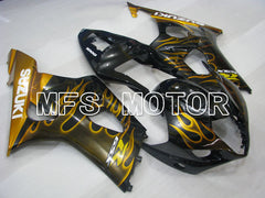 Suzuki GSXR1000 2003-2004 Injection ABS Fairing - Flame - Black Yellow - MFS2577 - Fairings Kit
