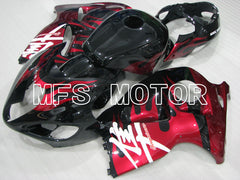 Suzuki GSXR1300 Hayabusa 1999-2007 Injection ABS Fairing - Flame - Black Red - MFS2806 - Fairings Kit