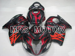 Suzuki GSXR1300 Hayabusa 1999-2007 Injection ABS Fairing - Flame - Black Red - MFS2807 - Fairings Kit