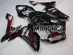 Yamaha YZF-R1 2007-2008 Injection ABS Fairing - Flame - Black Red - MFS3441 - Fairings Kit