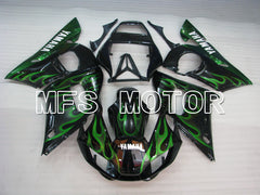 Yamaha YZF-R6 1998-2002 Injection ABS Fairing - Flame - Black Green - MFS3520 - Fairings Kit