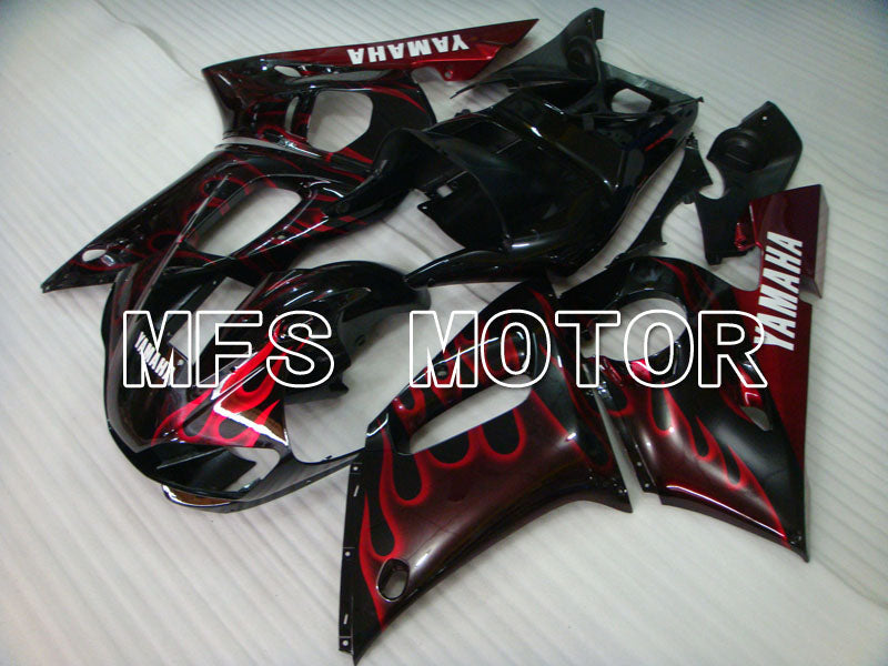 Yamaha YZF-R6 1998-2002 Injection ABS Fairing - Flame - Black Red - MFS3554 - Fairings Kit