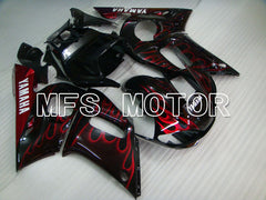 Yamaha YZF-R6 1998-2002 Injection ABS Fairing - Flame - Black Red - MFS3554 - Fairings Kit