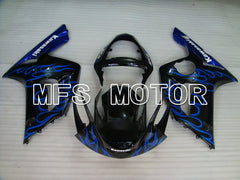 Kawasaki NINJA ZX6R 2003-2004 Injection ABS Fairing - Flame - Black Blue - MFS3710 - Fairings Kit