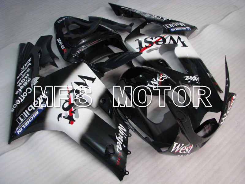 Kawasaki NINJA ZX6R 2003-2004 Injection ABS Fairing - West - Black White - MFS3720 - Fairings Kit