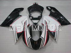 Ducati 848 / 1098 / 1198 2007-2011 Injection ABS Fairing - Factory Style - Black White - MFS4182 - Fairings Kit