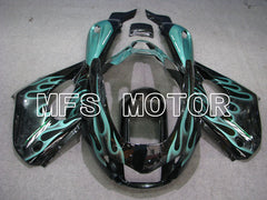 Yamaha YZF1000R 1997-2007 ABS Fairing - Flame - Black Cyan - MFS4423 - Fairings Kit