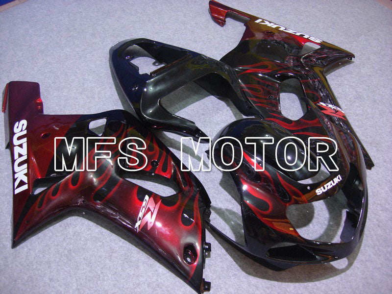 Suzuki GSXR750 2000-2003 Injection ABS Fairing - Flame - Black Red wine color - MFS7021 - Fairings Kit