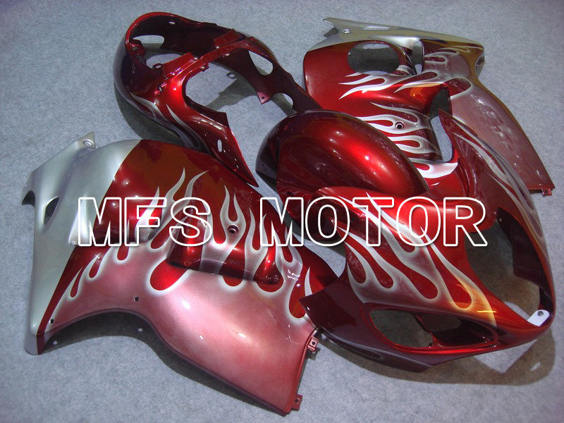 Suzuki GSXR1300 Hayabusa 1999-2007 Injection ABS Fairing - Flame - Silver Red - MFS5338 - Fairings Kit