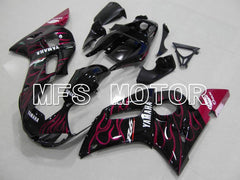 Yamaha YZF-R6 1998-2002 Injection ABS Fairing - Flame - Black Pink - MFS5462 - Fairings Kit