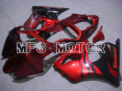 Kawasaki NINJA ZX6R 2000-2002 Injection ABS Fairing - Flame - Black Red - MFS5557 - Fairings Kit