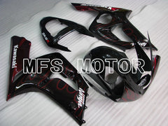 Kawasaki NINJA ZX6R 2003-2004 Injection ABS Fairing - Flame - Black Red - MFS5616 - Fairings Kit