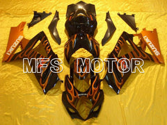 Suzuki GSXR1000 2007-2008 Injection ABS Fairing - Flame - Black Orange - MFS5697 - Fairings Kit