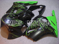 Kawasaki NINJA ZX12R 2002-2005 Injection ABS Fairing - Flame - Black Green - MFS6060 - Fairings Kit