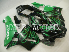Honda CBR600RR 2003-2004 ABS Injection Fairing - Flame - Black Green - MFS2105 - Fairings Kit