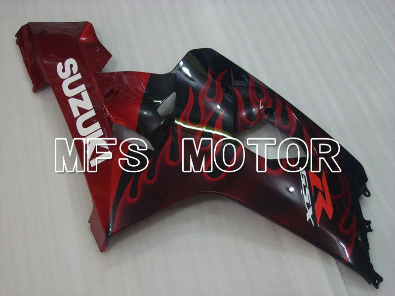 Suzuki GSXR600 GSXR750 2004-2005 Injection ABS Fairing - Flame - Black Red - MFS2237 - Fairings Kit