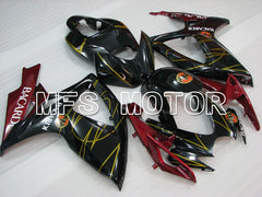 Suzuki GSXR600 GSXR750 2006-2007 Injection ABS Fairing - BACARDI - Black Red wine color - MFS2402 - Fairings Kit