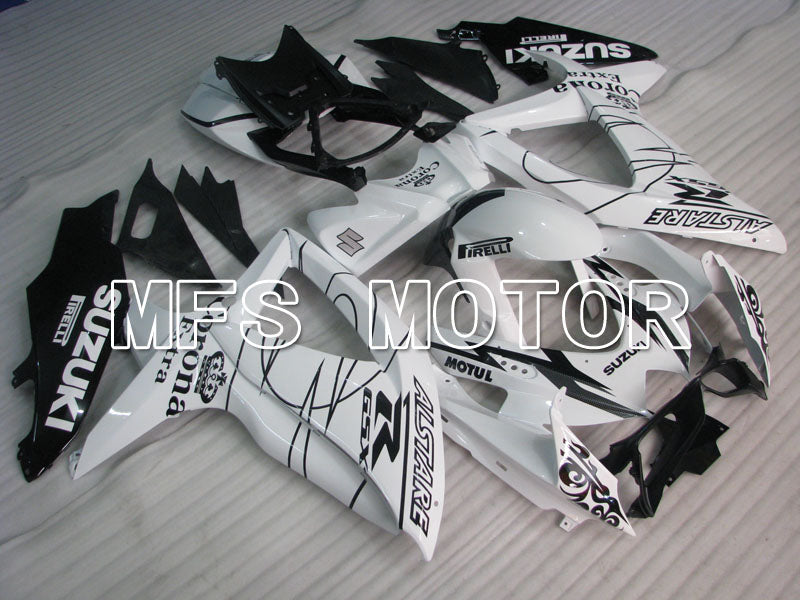 Suzuki GSXR600 GSXR750 2008-2010 Injection ABS Fairing - Corona - Black White - MFS2421 - Fairings Kit