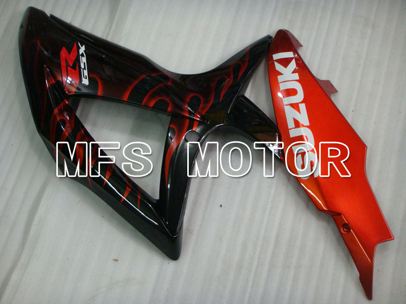 Suzuki GSXR600 GSXR750 2008-2010 Injection ABS Fairing - Flame - Black Red - MFS2442 - Fairings Kit