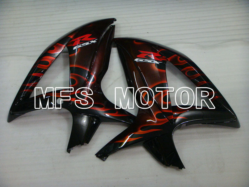 Suzuki GSXR600 GSXR750 2008-2010 Injection ABS Fairing - Flame - Black Red - MFS2442 - Fairings Kit
