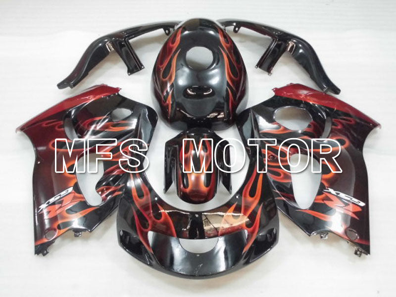 Suzuki GSXR600 1997-2000 ABS Fairing - Flame - Black Orange - MFS2560 - Fairings Kit