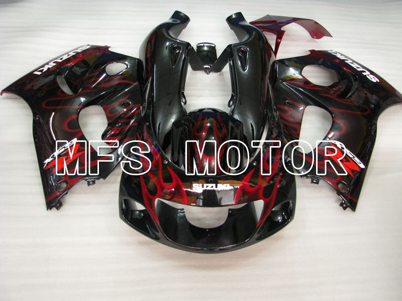 Suzuki GSXR600 1997-2000 ABS Fairing - Flame - Black Red - MFS2563 - Fairings Kit
