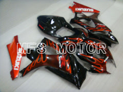 Suzuki GSXR1000 2007-2008 Injection ABS Fairing - Flame - Black Red - MFS2668 - Fairings Kit