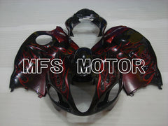 Suzuki GSXR1300 Hayabusa 1999-2007 Injection ABS Fairing - Flame - Black Red - MFS2771 - Fairings Kit