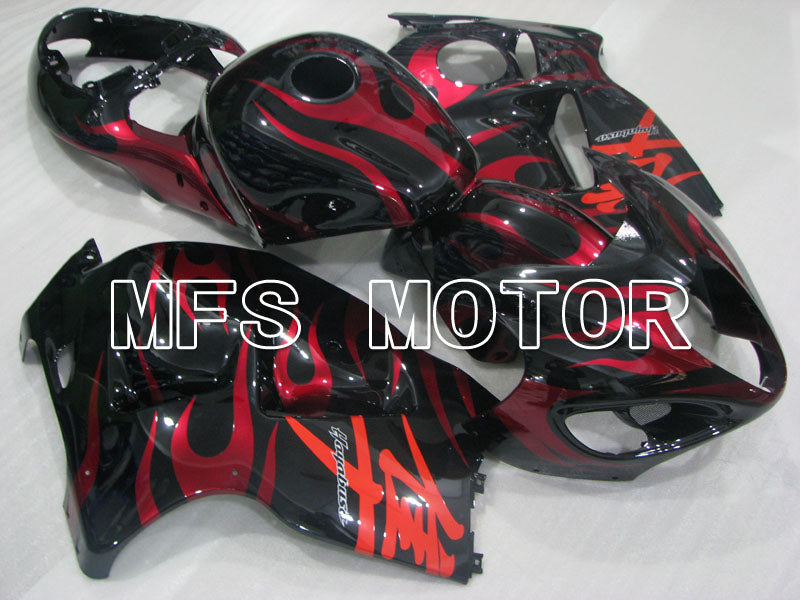Suzuki GSXR1300 Hayabusa 1999-2007 Injection ABS Fairing - Flame - Black Red - MFS2807 - Fairings Kit