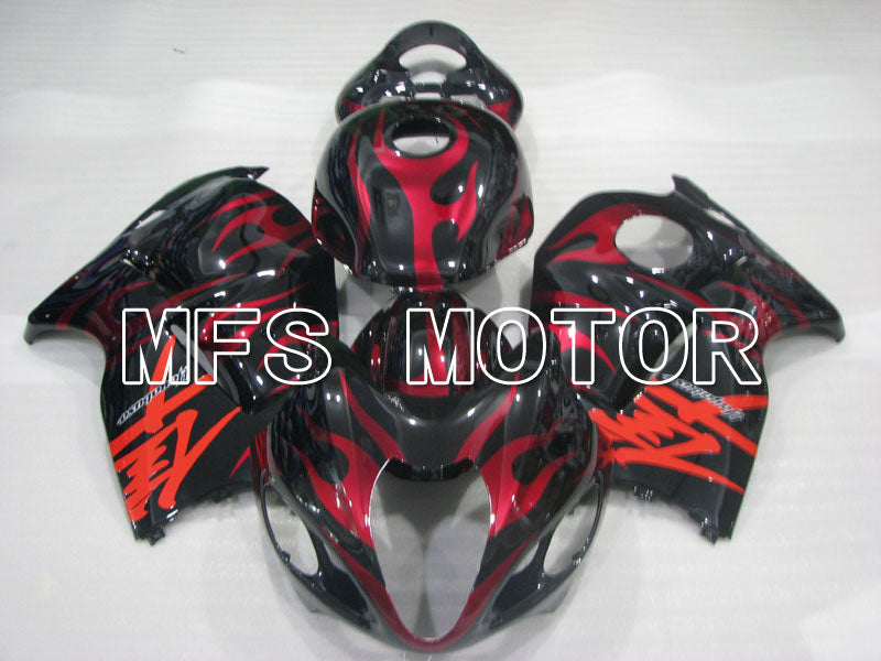 Suzuki GSXR1300 Hayabusa 1999-2007 Injection ABS Fairing - Flame - Black Red - MFS2807 - Fairings Kit