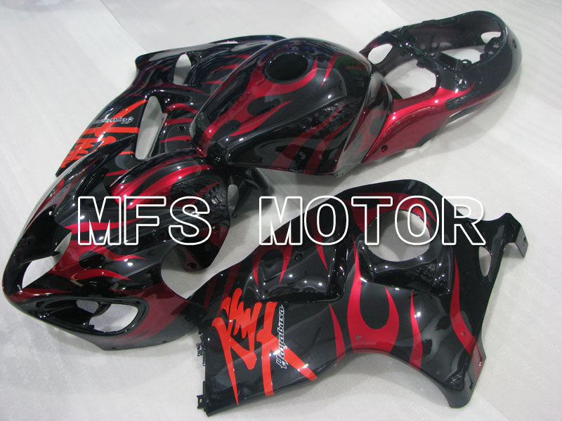 Suzuki GSXR1300 Hayabusa 1999-2007 Injection ABS Fairing - Flame - Black Red - MFS2807 - Fairings Kit