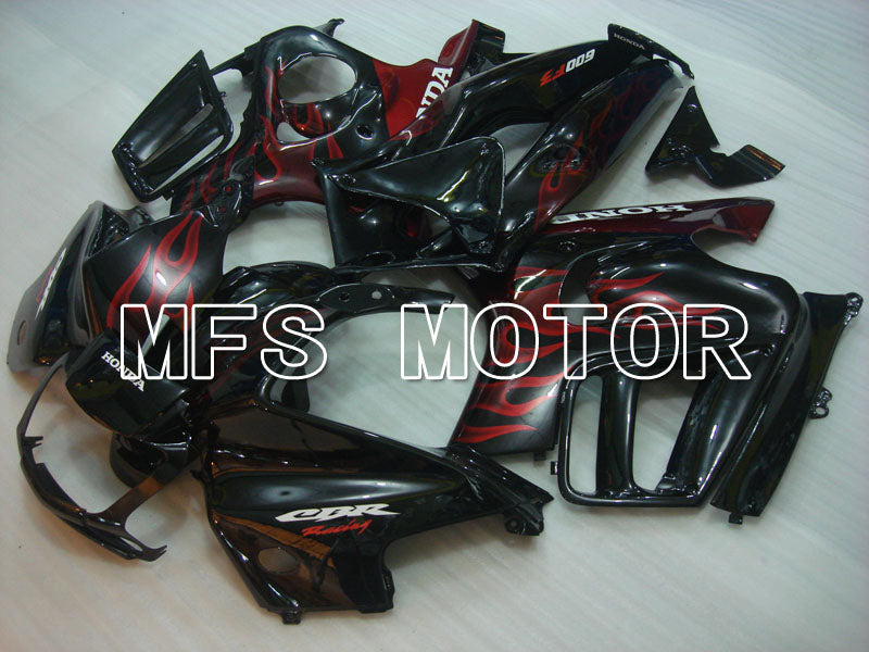 Honda CBR600 F3 1997-1998 Injection ABS Fairing - Flame - Black Red - MFS3058 - Fairings Kit