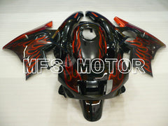 Honda CBR600 F2 1991-1994 ABS Fairing - Flame - Black Orange - MFS3103 - Fairings Kit