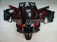 Honda CBR600 F2 1991-1994 ABS Fairing - Flame - Black Red - MFS3111 - Fairings Kit