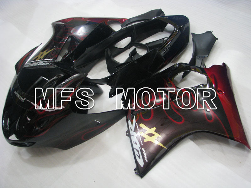 Honda CBR1100XX 1996-2007 Injection ABS Fairing - Flame - Black Red - MFS3245 - Fairings Kit