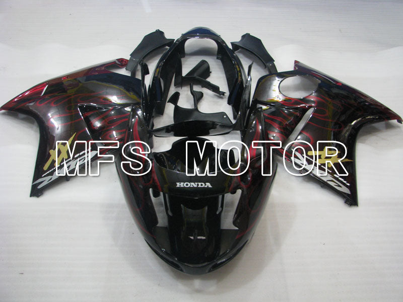 Honda CBR1100XX 1996-2007 Injection ABS Fairing - Flame - Black Red - MFS3245 - Fairings Kit