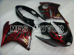 Honda CBR1100XX 1996-2007 Injection ABS Fairing - Flame - Black Red - MFS3247 - Fairings Kit