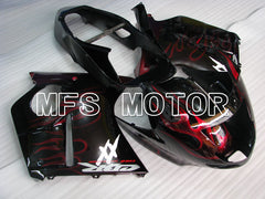 Honda CBR1100XX 1996-2007 Injection ABS Fairing - Flame - Black Red - MFS3249 - Fairings Kit