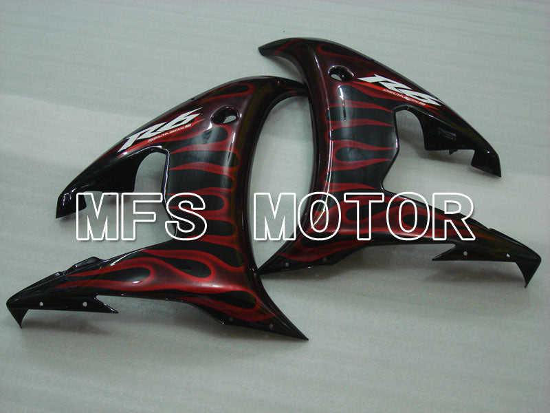 Yamaha YZF-R6 2005 Injection ABS Fairing - Flame - Black Red - MFS3591 - Fairings Kit