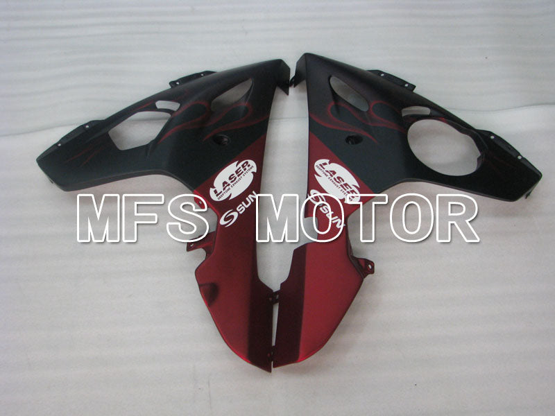 Yamaha YZF-R6 2003-2004 Injection ABS Fairing - Flame - Matte Black Red wine color - MFS3611 - Fairings Kit