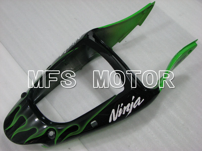Kawasaki NINJA ZX6R 2000-2002 Injection ABS Fairing - Flame - Black Green - MFS3660 - Fairings Kit