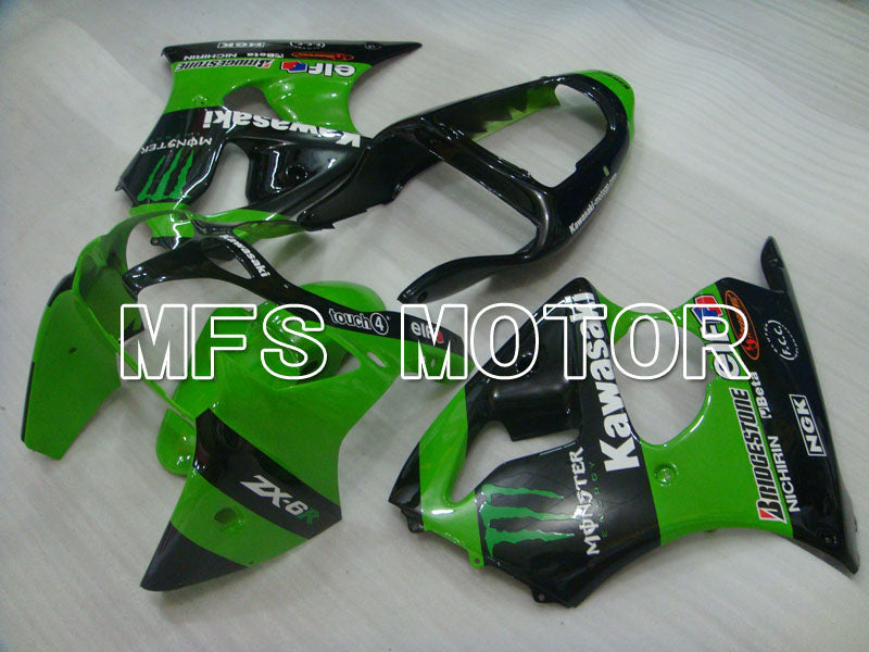 Kawasaki NINJA ZX6R 2000-2002 Injection ABS Fairing - Monster - Black Green - MFS3688 - Fairings Kit