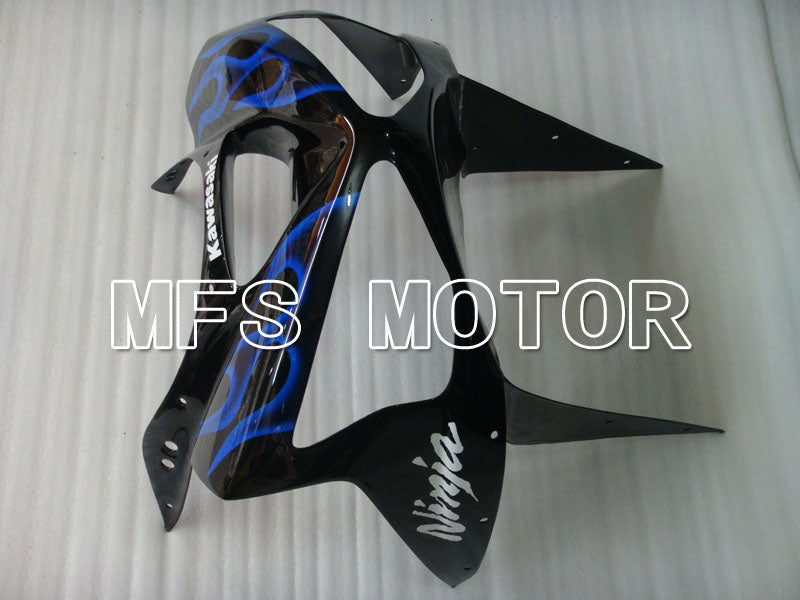Kawasaki NINJA ZX6R 2003-2004 Injection ABS Fairing - Flame - Black Blue - MFS3710 - Fairings Kit