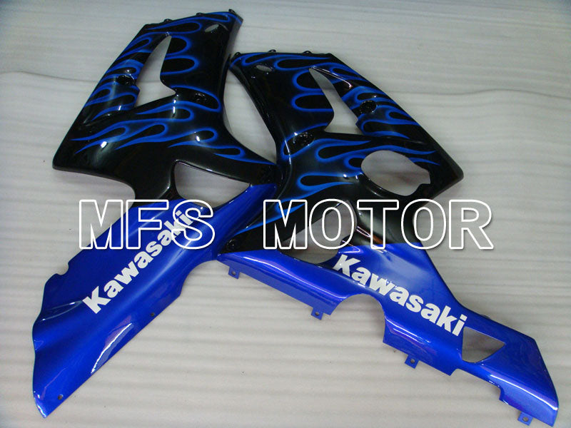 Kawasaki NINJA ZX6R 2003-2004 Injection ABS Fairing - Flame - Black Blue - MFS3710 - Fairings Kit