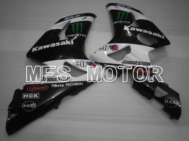 Kawasaki NINJA ZX6R 2003-2004 Injection ABS Fairing - Monster - Black White - MFS3713 - Fairings Kit